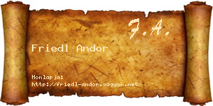 Friedl Andor névjegykártya