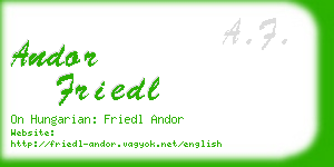 andor friedl business card